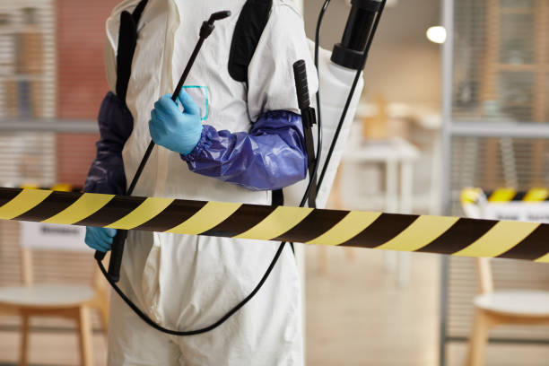 Professional Biohazard Cleanup technician working in Six Lakes, MI